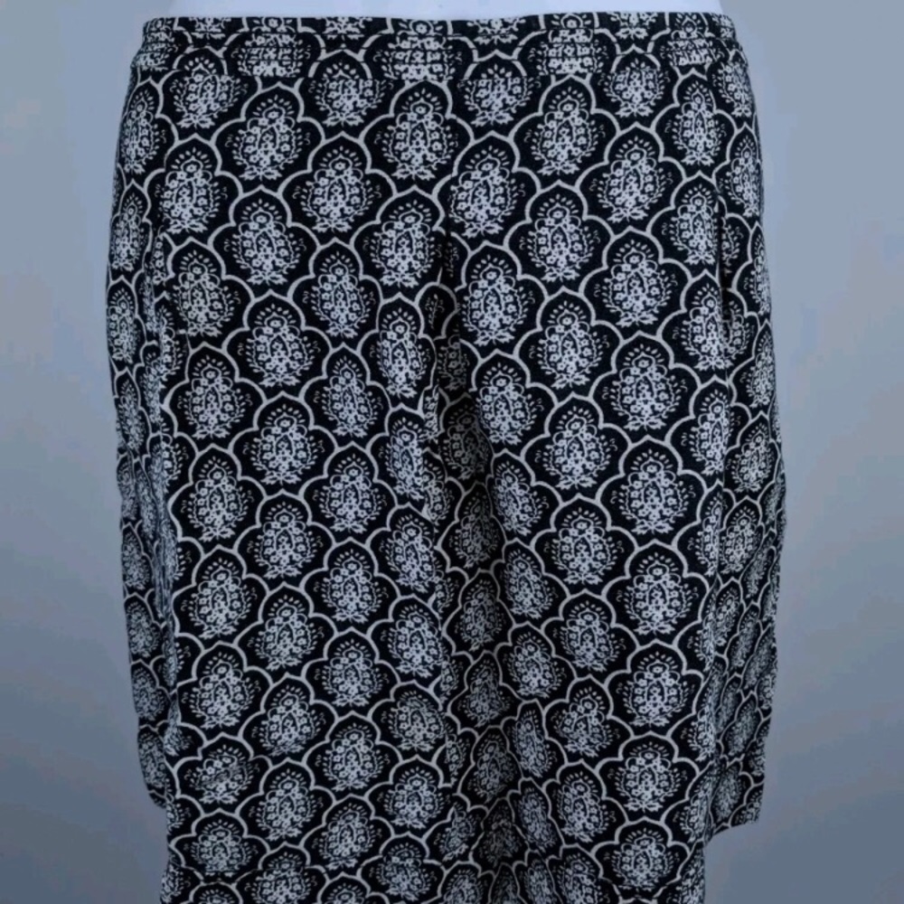 Ann Taylor Loft Black Linen Blend Midi Skirt